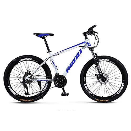 Mountain Bike : SCYDAO Adult Mountain Bike, 26 Inch Mountain Bicycle 21 / 24 / 27 / 30 Speed Four Choices, Full Suspension Mountain Bike, Double Disc Brake Mountain Bike, Blue, 21 speed