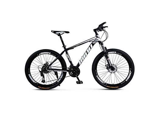 Mountain Bike : SEESEE.U Mountain Bike Unisex Hardtail Mountain Bike High-Carbon Steel Frame MTB Bike 26Inch Mountain Bike 21 / 24 / 27 / 30 Speeds with Disc Brakes and Suspension Fork, Black, 24 Speed