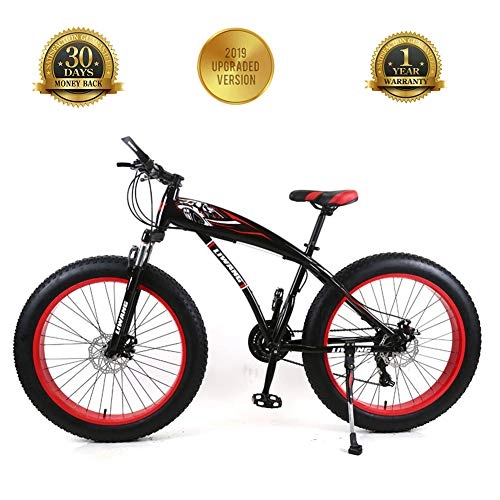 Mountain Bike : Snowmobile, Mountain Bike, Wide Tire, Disc Brake, Shock Absorber Student Bicycle, Selected Roulette, Aluminum Alloy High Carbon Steel Frame, 24inch7speed