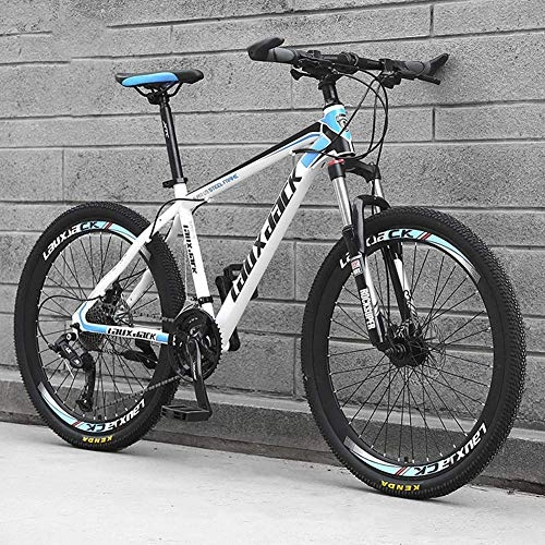 Mountain Bike : Stylish 26" Mountain Bikes Bicycles, 21 Speeds Lightweight Carbon Steel Frame Mountain Bike Double Disc Brake Alloy Wheel Young Men And Women Road Bike, Black