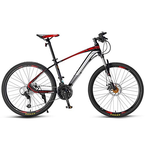 Mountain Bike : Stylish 33 Speed Mountain Bike Adult Bicycles Dual Disc Brake Spoke Wheels Lightweight Aluminum Alloy Frame, Red