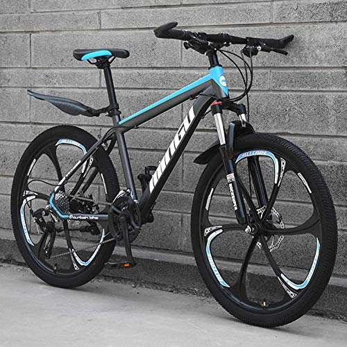 Mountain Bike : Stylish Front Suspension Mountain Bike 24 Speeds Carbon Steel Frame Unisex Road Bike 24 / 26 Inch Wheels, White, 26inch