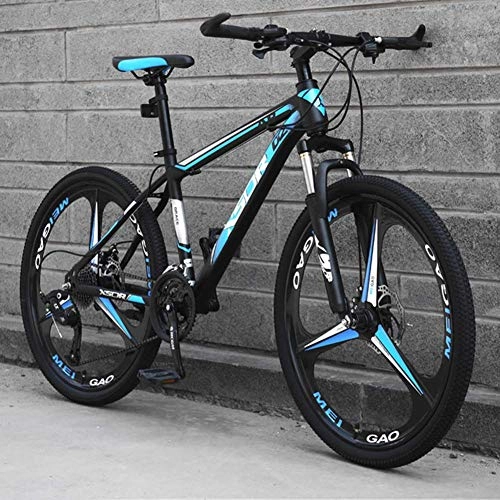 Mountain Bike : Stylish Front Suspension Mountain Bike Lightweight Carbon Steel Frame 21-Speed Shiftable Mechanical Disc Brakes, #A, 26inch