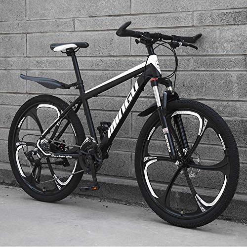 Mountain Bike : Stylish Mountain Bike, Double Disc Off-Road Brake Racing Men And Women Outdoor Cross Country Bicycle 26 Inch / 30-Speed Shiftable Bicycle, Yellow, 24 INCH