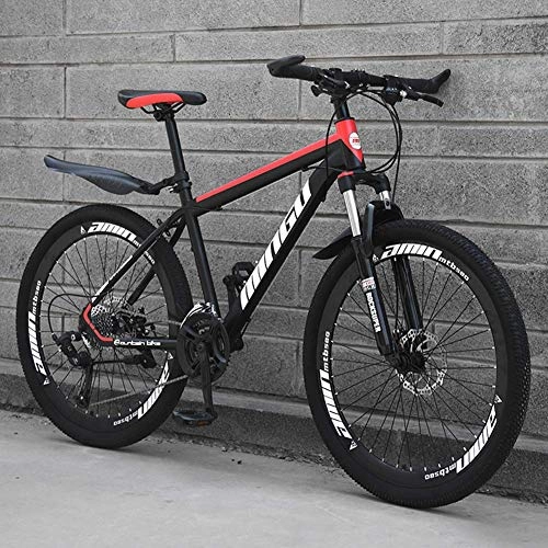 Mountain Bike : Stylish Mountain Bike, Mechanical Disc Brakes Carbon Steel Frame 21-Speed Shiftable Bicycle Adult Outdoor Cross Country Bicycle, Blue, 24inch