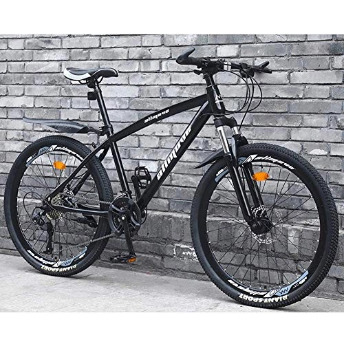 Mountain Bike : Stylish Mountain Bikes Bicycles, Double Disc Brake 27 Speeds Mountain Bike Lightweight Carbon Steel Frame, White, 26inch