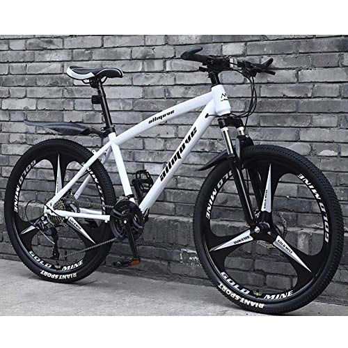 Mountain Bike : Stylish Mountain Bikes Bicycles, Lightweight Carbon Steel Frame Double Disc Brake 24 Speeds Variable Speed Mountain Bike Men And Women Road Bike, Gray, 24inch
