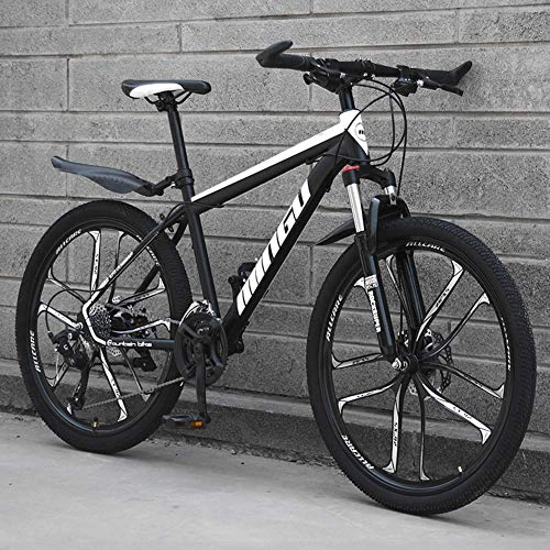 Mountain Bike : Stylish Unisex Mountain Bike 30 Speeds Carbon Steel Frame Road Bike 24 / 26 Inch Wheels, Blue, 24inch