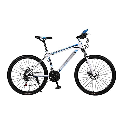 Mountain Bike : T-Day Mountain Bike 26 Inch Mountain Bike Carbon Steel Frame 21-Speed For Man With Dual Disc Brake For Boys Girls Men And Wome(Color:Blue)