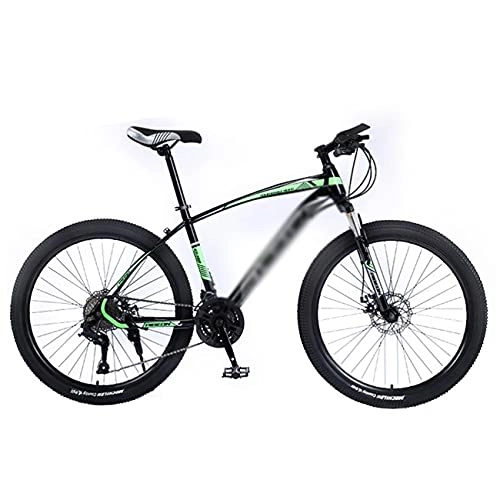 Mountain Bike : T-Day Mountain Bike Mountain Bike 21 / 24 / 27 Speed 3-Spoke 26 Inches Wheels Dual Disc Brake Carbon Steel Frame Bicycle For Men Woman Adult And Teens(Size:24 Speed, Color:Green)