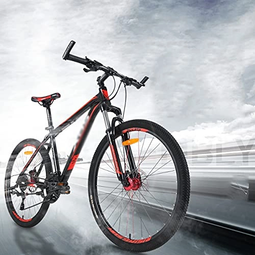 Mountain Bike : T-Day Mountain Bike Mountain Bike For Adult And Youth 27 Speed 26 Inch Lightweight Mountain Bikes Dual Disc Brakes Suspension Fork For Outdoor(Color:BlackRed)