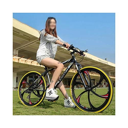 Mountain Bike : Tbagem-Yjr 26 Inch High-carbon Steel Mountain Bike - 27 Speed Commuter City Hardtail Bike (Color : A)
