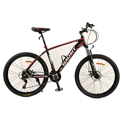 Mountain Bike : Tbagem-Yjr 26 Inch Wheel Road Bike, Bicycle Dual Disc Brake Dual Suspension Mountain Bike (Color : Black red, Size : 27 speed)
