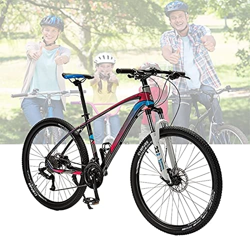 Mountain Bike : Tbagem-Yjr 27.5 Inch Off-Road Mountain Bikes 17" Frame Spoke Wheel Shock Absorber Bicycle 27 / 30 Speeds Mens MTB Dual Disc Brake Red (Size : 30speed)