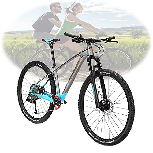 Mountain Bike : Tbagem-Yjr 29" Wheel Mountain Bike For Adults Aluminum Alloy Hydraulic Disc Brake Spoke Wheel 13 Speed Off-road Bike Blue