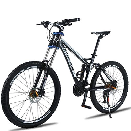 Mountain Bike : Tbagem-Yjr City Road Bicycle, Variable Speed Mountain Bike Dual Suspension Mens 26 Inch (Color : Black, Size : 24 speed)