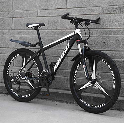 Mountain Bike : Tbagem-Yjr Commuter City Hardtail Bike - Mountain Bicycle Riding Damping Mountain Bike (Color : Black white, Size : 21 Speed)
