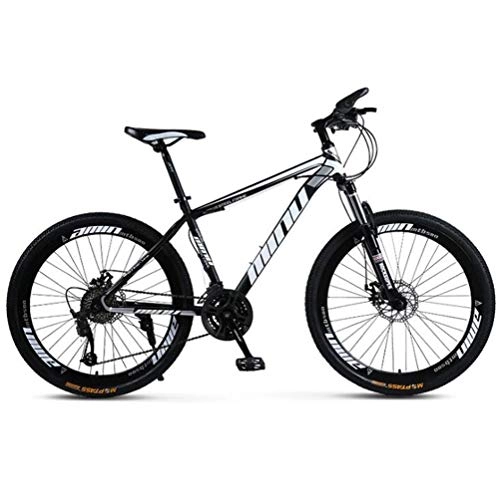 Mountain Bike : Tbagem-Yjr Dual Suspension / Disc Brakes 26 Inch Wheel Mountain Bike, City Road Bicycle (Color : Black white, Size : 21 speed)