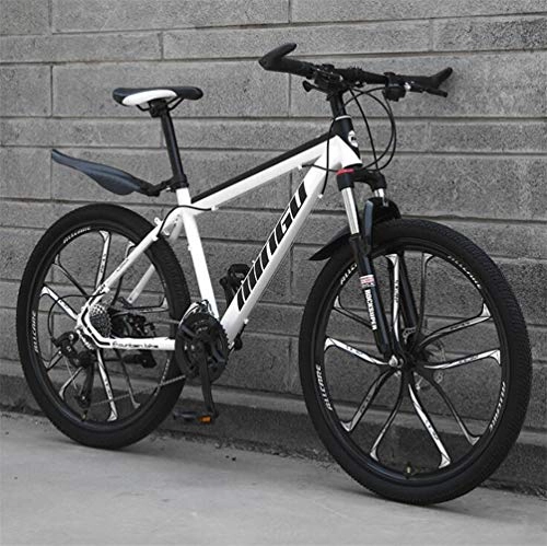 Mountain Bike : Tbagem-Yjr High Carbon Steel Frame Adult Cross Country Bicycle - Commuter City Hardtail Mountain Bike (Size : 30 Speed)
