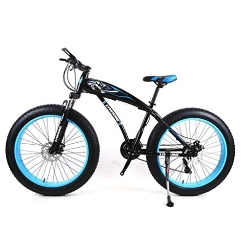 Mountain Bike : Tbagem-Yjr Mountain Bicycle Cycling, 24 Inch Shock Absorption Road Bike Sports Leisure Unisex (Color : Black blue, Size : 27 Speed)