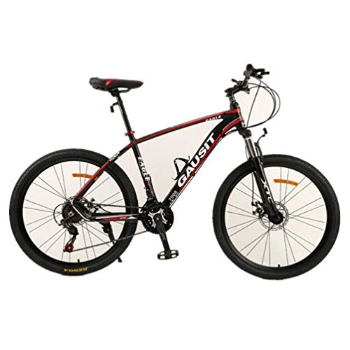 Mountain Bike : Tbagem-Yjr Mountain Bike, 26 Inch Dual Suspension Bicycle Mens And Women City Road Bicycle (Color : Black red, Size : 27 speed)