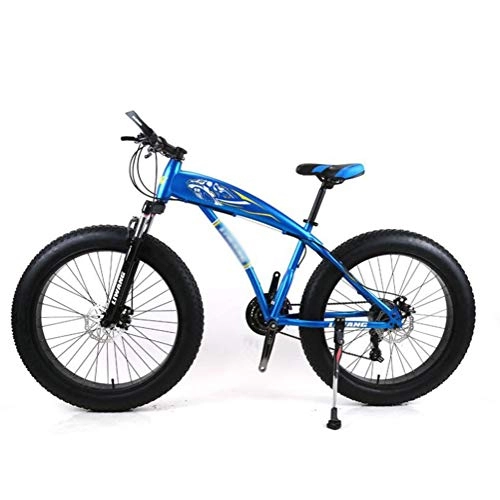 Mountain Bike : Tbagem-Yjr Mountain Bike, 7 / 21 / 24 / 27 Speeds 24 Inch Shock Absorption Road Bicycle Sports Leisure (Color : Blue, Size : 27 Speed)