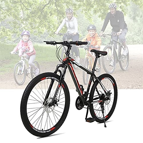 Mountain Bike : Tbagem-Yjr Mountain Bikes Aluminium Alloy Frame 26 Inches Dual Disc Brake Unisex MTB Spoke Wheel Mens Hardtail Bicycle 24 Speeds Red