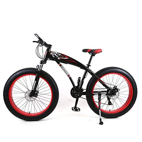 Mountain Bike : Tbagem-Yjr Snowmobile Mountain Bike, 24 Inch Wheels Road Bicycle Sports Leisure Unisex (Color : Black red, Size : 21 Speed)