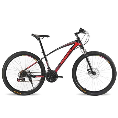 Mountain Bike : Tbagem-Yjr Unisex 26 Inch High-carbon Steel Frame Mountain Bike, Dual Suspension Mountain Road Bicycle (Color : Red, Size : 21 speed)