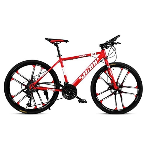 Mountain Bike : Tbagem-Yjr Variable Speed 26 Inches Mountain Bike City Off Road Cycling Bicycle For Adults (Color : Red, Size : 21 speed)