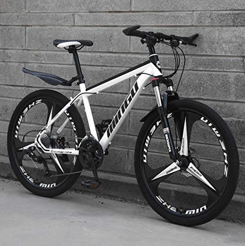 Mountain Bike : Tbagem-Yjr Variable Speed Mens MTB, Hardtail Mountain Bikes Off-road Damping City Road Bicycle (Color : White, Size : 24 Speed)