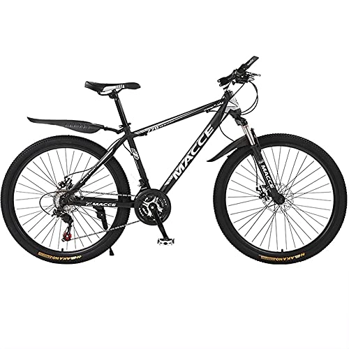 Mountain Bike : TBNB Adult Outdoor Mountain Bikes, Men'S Road Bikes, Women'S Cruiser Bicycle, 21-30 Speeds, 26 / 24 Inches, Suspension Forks, Double Disc Brakes, MTB Bike (Black 24inch / 27Speed)