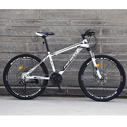 Mountain Bike : TBNB Mountain Bike for Men / Women, 24 / 26inch Adult Outdoor Sports Road Bicycles, City Commuter Bikes, Disc Brakes and Suspension Forks (White 26inch / 21Speed)