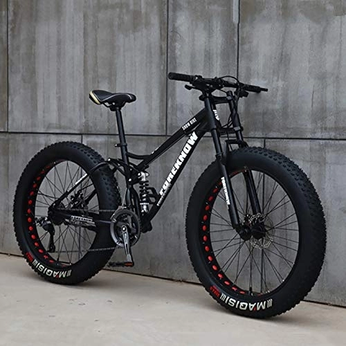 Mountain Bike : TOPYL Road Bicycle Racing For Men Women Adult, Double Disc Brake, High Carbon Steel Frame, 24 Inch Mountain Bikes, 21 Speed Bikes Black 24", 21-speed