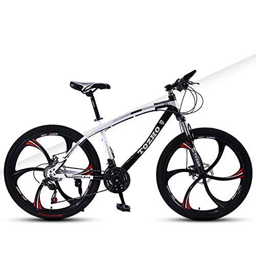 Mountain Bike : TYPO Bicycle, 24 Inch, Variable Speed Shock Absorption Off-Road Dual Disc Brakes High Carbon Steel Frame High Hardness Young Cycling Students Adult Men And Women Suitable For Height 145-160Cm