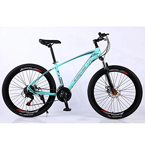 Mountain Bike : VANYA Adult Mountain Bike 26 Inch 27 Speed Double Disc Brakes Variable Speed Shock Absorption Commuting Bicycle, Green, 24inches