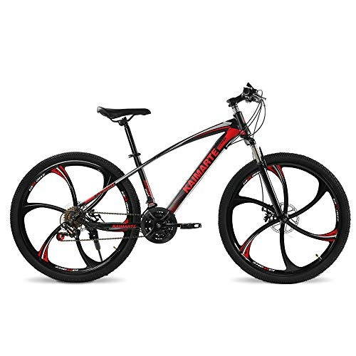 Mountain Bike : VANYA Adult Mountain Bike 26 Inch Double Disc Brakes 24 Speed Shock Absorption Variable Speed Commuting Bicycle, Red