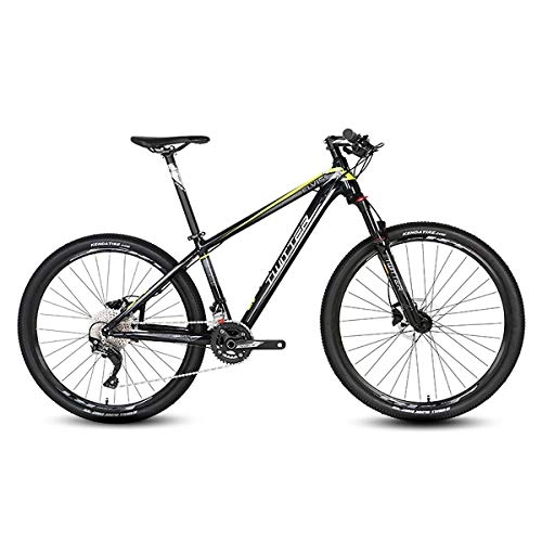 Mountain Bike : W&TT Adults Mountain Bike 22 Speed Shock Absorber Off-road Bicycles with Suspension Fork and Disc Brake, Aluminum alloy Bike Cycling 26 / 27.5Inch, Black2, 26 * 17