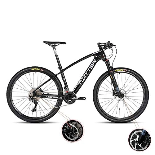 Mountain Bike : W&TT Mountain Bike 26 / 27.5Inch Adults 33 Speeds Off-road Bike Cycling with Air Pressure Shock Absorber and Front Fork Oil Brake, Mens Carbon Fiber Bicycles, Black, 27.5 * 17