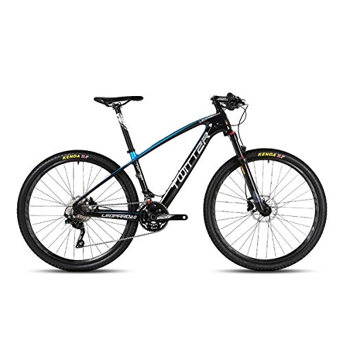 Mountain Bike : W&TT Mountain Bike 26 / 27.5Inch SHIMANO M7000-22 Speeds Adults Off-road Bike Cycling with Air Pressure Shock Absorber and Front Fork Oil Brake, Mens Carbon Fiber Bicycles, Blue, 27.5 * 15.5