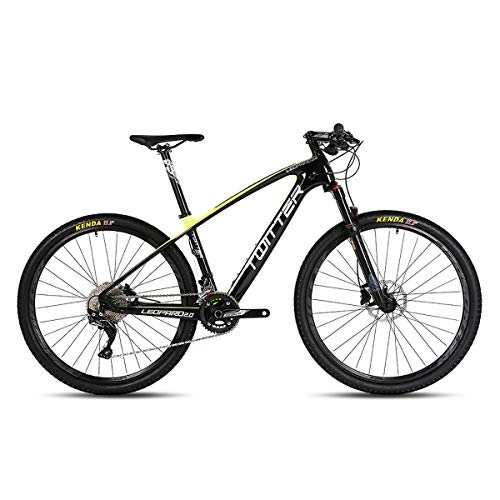 Mountain Bike : W&TT Mountain Bike 26 / 27.5Inch SHIMANO M7000-22 Speeds Adults Off-road Bike Cycling with Air Pressure Shock Absorber and Front Fork Oil Brake, Mens Carbon Fiber Bicycles, Yellow, 27.5 * 15.5