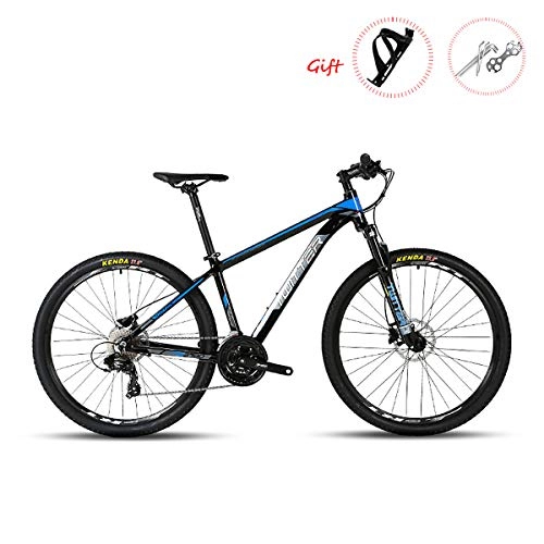 Mountain Bike : W&TT Mountain Bike SHIMANO M310-24 Speeds Hydraulic Disc Brake Off-road Bike 26" / 27.5" Adults Aluminum Alloy Bicycles with Suspension Fork and Shock Absorber, Blue, 27.5"*17