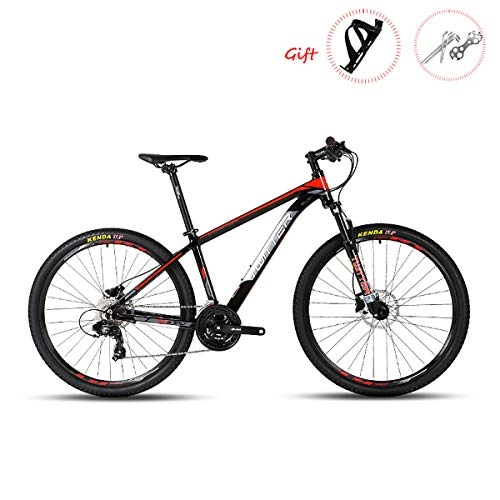 Mountain Bike : W&TT Mountain Bike SHIMANO M310-24 Speeds Hydraulic Disc Brake Off-road Bike 26" / 27.5" Adults Aluminum Alloy Bicycles with Suspension Fork and Shock Absorber, Red, 27.5"*15.5