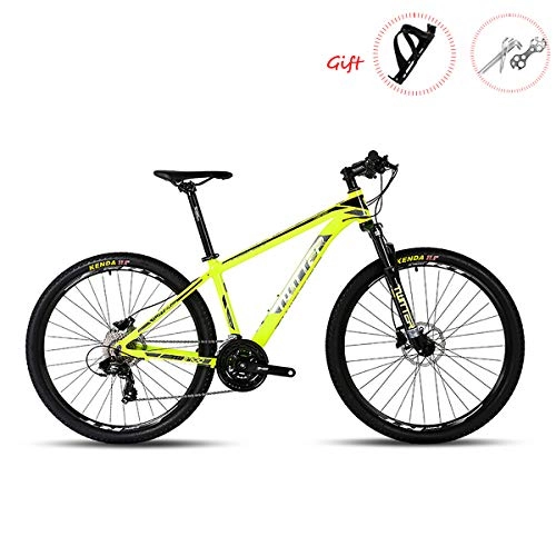 Mountain Bike : W&TT Mountain Bike SHIMANO M310-24 Speeds Hydraulic Disc Brake Off-road Bike 26" / 27.5" Adults Aluminum Alloy Bicycles with Suspension Fork and Shock Absorber, Yellow1, 26"*15.5