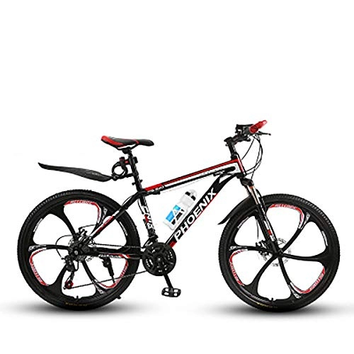 Mountain Bike : W&TT Unisex's 24 Speed Off-road Mountain Bike 17" High Carbon Hard Tail Frame Dual Disc Brakes Bicycles 26 Inch, Black, C
