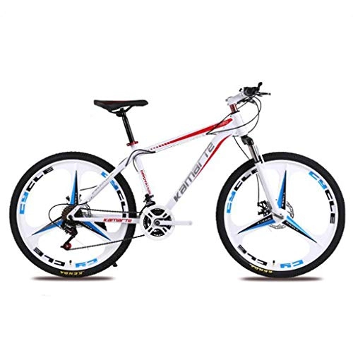 Mountain Bike : WGYDREAM Mountain Bike, 24 Inch Ravine Bike Carbon Steel 21 24 27 speeds Mountain Bicycles Oneness wheel Dual Disc Brake Front Suspension (Color : B, Size : 24 Speed)