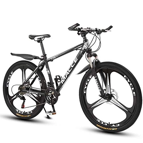 Mountain Bike : WGYDREAM Mountain Bike, 26 Inch MensWomens Mountain Bicycles Carbon Steel Frame Ravine Bike, Dual Disc Brake and Front Suspension 21 24 27 Speed (Color : Black, Size : 27-speed)