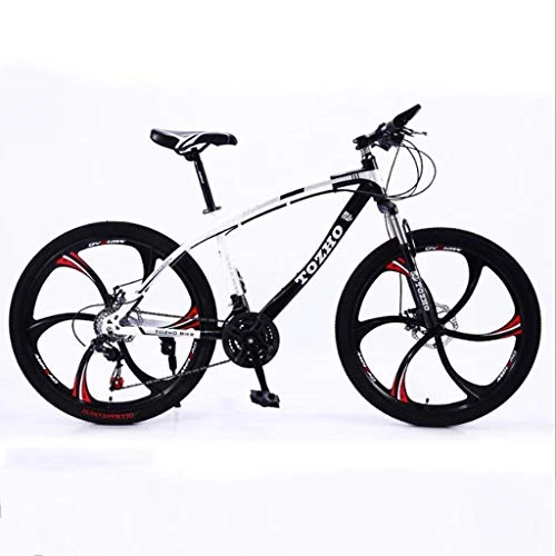 Mountain Bike : WGYDREAM Mountain Bike, 26" Ravine Bike MTB Carbon Steel Shock-absorbing Mountain Bicycles Dual Disc Brake Front Suspension 21 24 27 speeds (Color : Black, Size : 21 Speed)