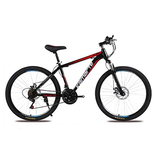 Mountain Bike : WGYDREAM Mountain Bike, Mens Womens Mountain Bicycles 24 Inch Carbon Steel Front Suspension Ravine Bike 21 / 24 / 27 Speeds Dual Disc Brake (Color : A, Size : 24 Speed)