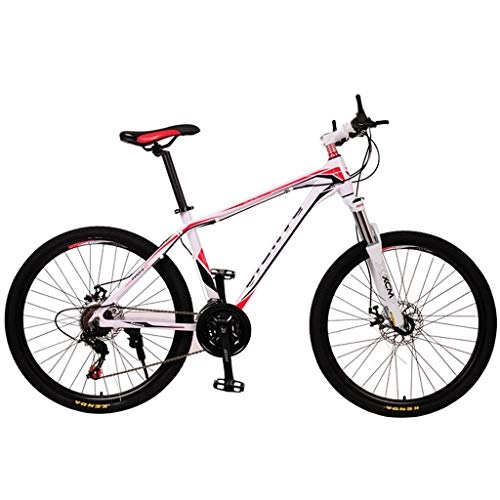 Mountain Bike : WGYDREAM Mountain Bike, Mountain Bicycles Mens Womens Carbon Steel Frame Ravine Bike Front Suspension Dual Disc Brake 21 / 27 / 30 speeds (Color : Pink, Size : 30 Speed)